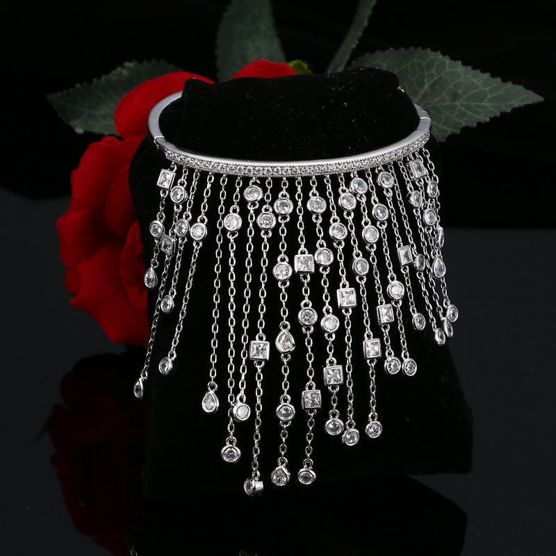 Silver & Crystal Tassel Bridal Bracelet :: Available in 3 Styles :: Limited Quantities!