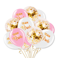 Team Bride Rose Gold Confetti Balloon Sets - 12 Pieces