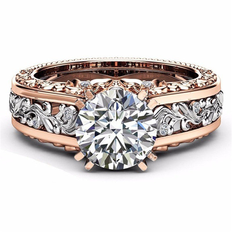 Vintage Platinum Leaf & Rose Gold Women’s Wedding or Engagement Ring