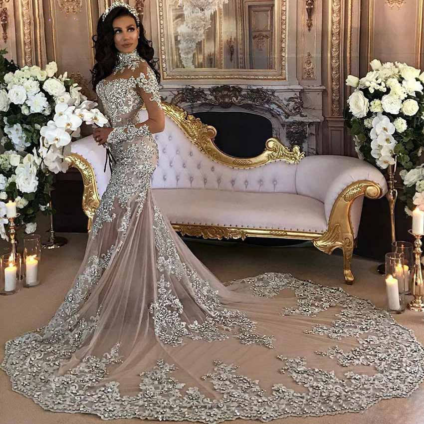 Luxurious Swarovski Crystal Wedding Dresses HVHN | yzfashionbridalcom