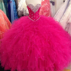 The Zazie :: Layers & Layers of Sweet ruffled Tulle &Hand  Beaded Lace Bodice Corset Back  Quinceanera Ball Gown