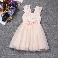 Lace & Pearl Girls Flower Girl Dress - Available in 7 Colors!