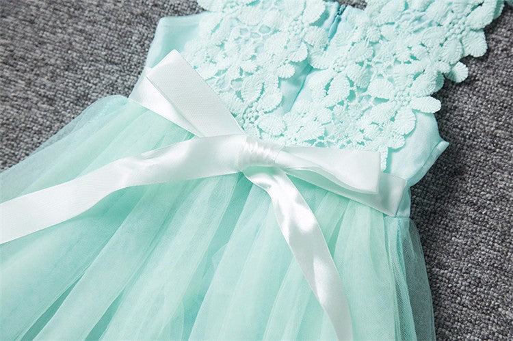 Lace & Pearl Girls Flower Girl Dress - Available in 7 Colors!