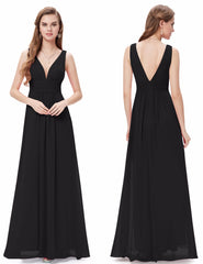 Double Deep  V Long Formal Bridesmaid Dresses for 2018 - Available in 7 Colors!