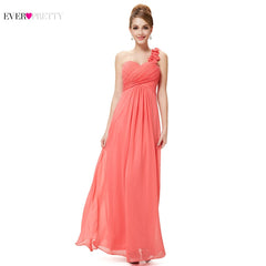 One Shoulder Chiffon Padded Cross Ruched Empire Bridesmaid Dresses