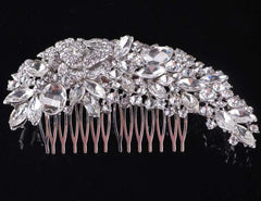 Crystal Floral Chunky Bridal Hair Clip