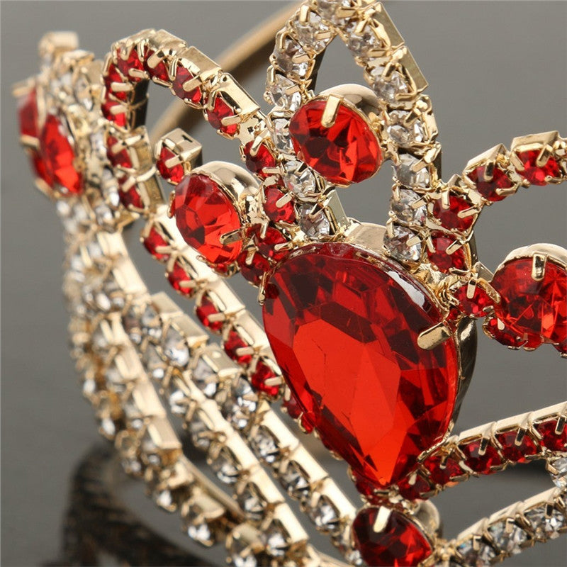 Ruby Red & Gold Christmas/Valentine Bridal Tiara
