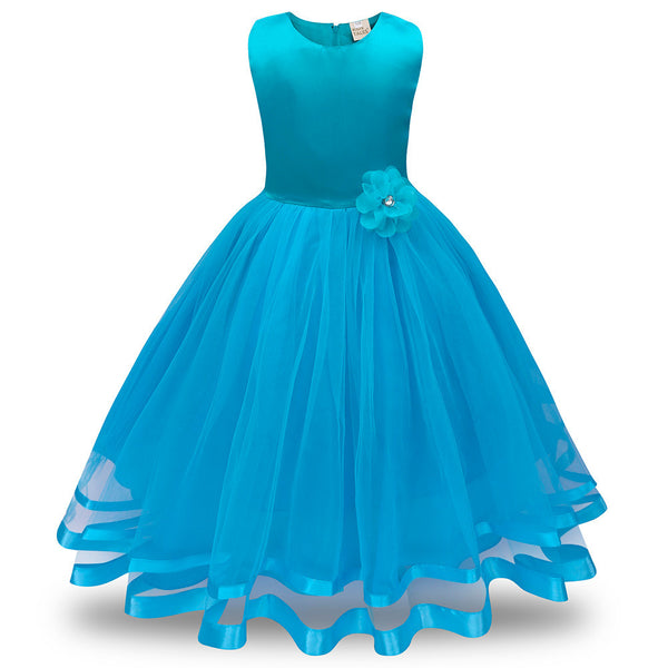 The KiKi - Satin Trimmed Soft Tulle Ball Gown Style Flower Girl Dress ...