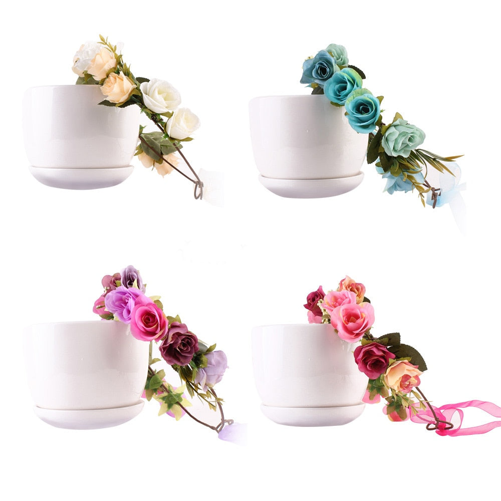 Handmade Bohemian Style Floral hair Wreath Available in 4 Colors