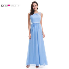 Chiffon Illusion Lace Tank Style V-Neck Bridesmaid Dress - Available in 9 Colors