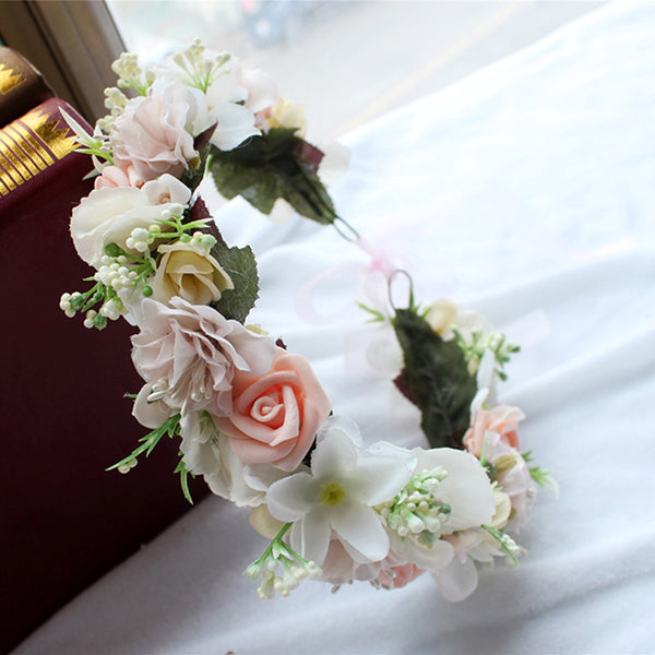 Mixed Floral Wreath Crown – Broke Bride Dresses