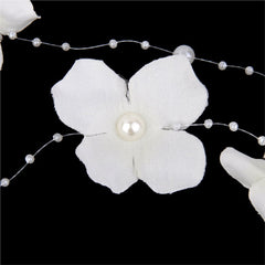 Pearl Fabric Flower Hair Vine Headband