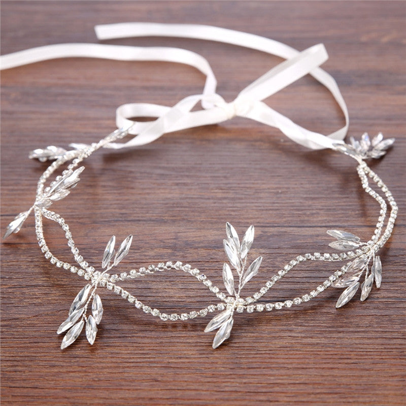 Silver Leaves bridal Headband