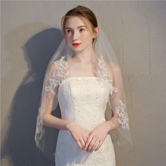 Soft Tulle New Diamond Waist-Length Veil Short Fingertip