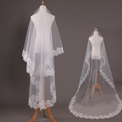 Voile 5M One Layer Lace EdgeCathedral Wedding Veil
