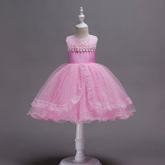 The Sally - Guipure Lace Trimmed Flower Girl Dress Available in 5 colors & Sizes up to Girls 14
