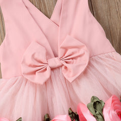 Precious Pink  3D Flower Girl Dress -  Available in Girls Sizes  2-8T
