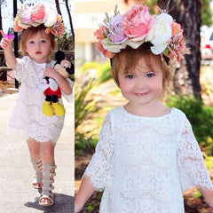 Satin Bow Summer or Holiday A-Line Flower Girl Dress
