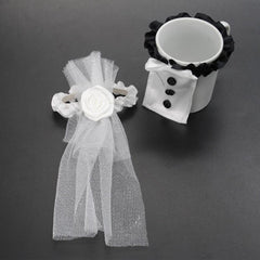 Bride And Groom Wedding Glass Cup Bands